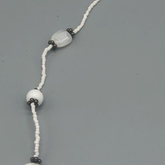 Bead small big marble sheer black white necklace costume jewelry hook READ - Picture 3 of 6